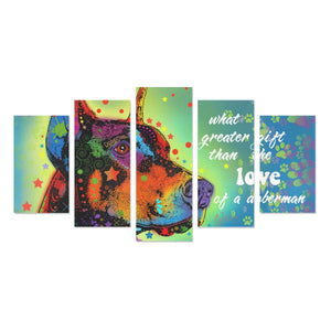 Dobermann Canvas Wall Art 5-Pieces