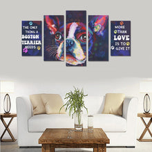 Load image into Gallery viewer, Boston Terrier  Canvas Wall Art 5-Pieces
