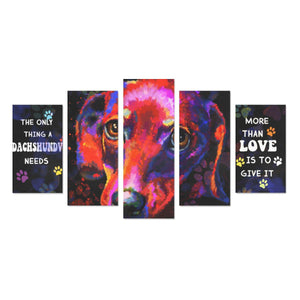 Dachshund Canvas Wall Art  5-Pieces