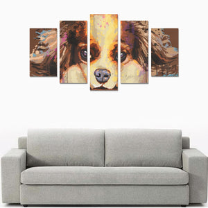 Cavalier King Charles Spaniel Canvas Wall Art  5-Pieces