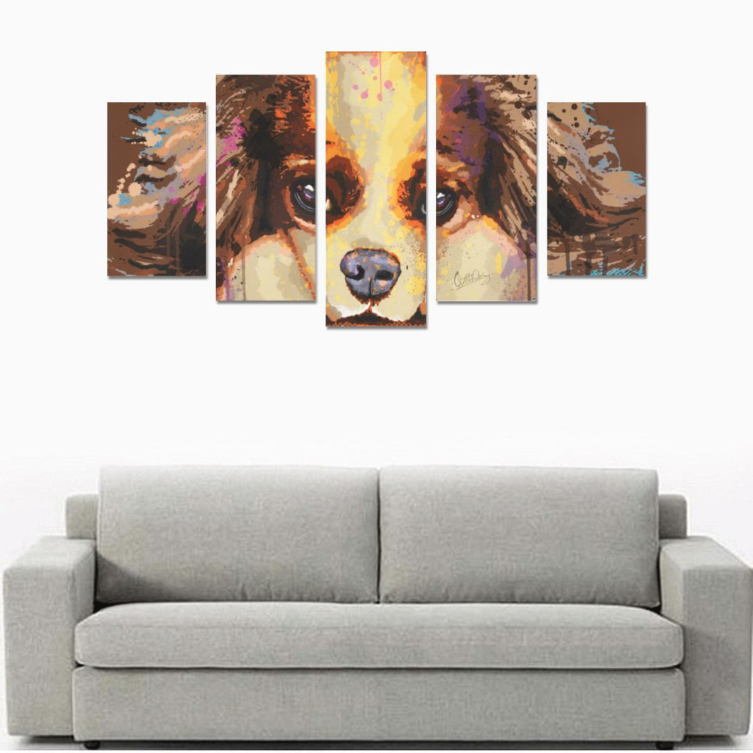 Cavalier King Charles Spaniel Canvas Wall Art  5-Pieces
