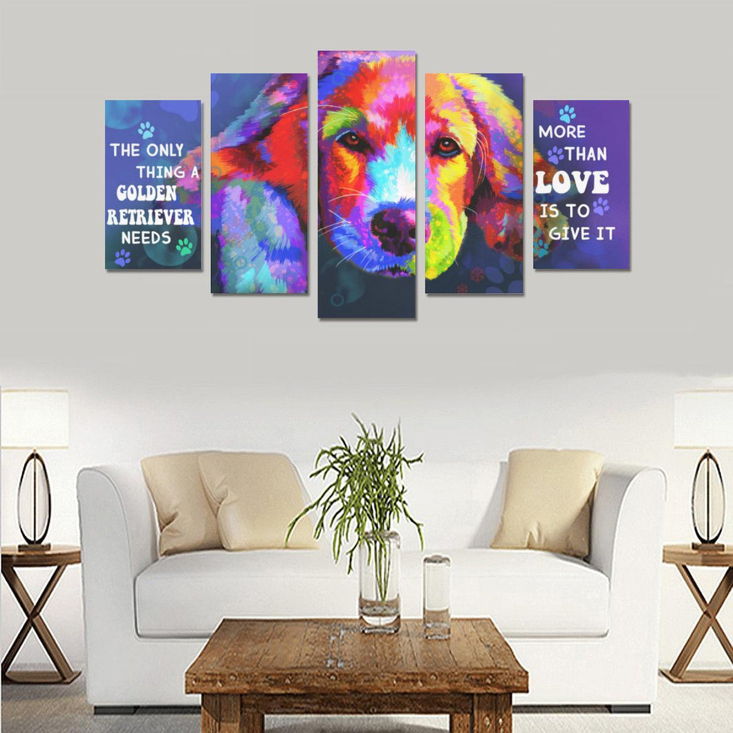 Golden Retriever Canvas Wall Art 5-Pieces