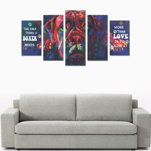 Boxer Canvas Wall Art  5-Pieces