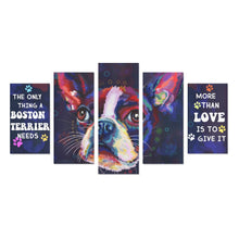 Load image into Gallery viewer, Boston Terrier  Canvas Wall Art 5-Pieces