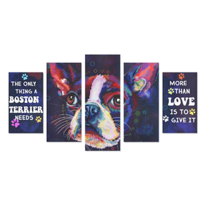 Boston Terrier  Canvas Wall Art 5-Pieces