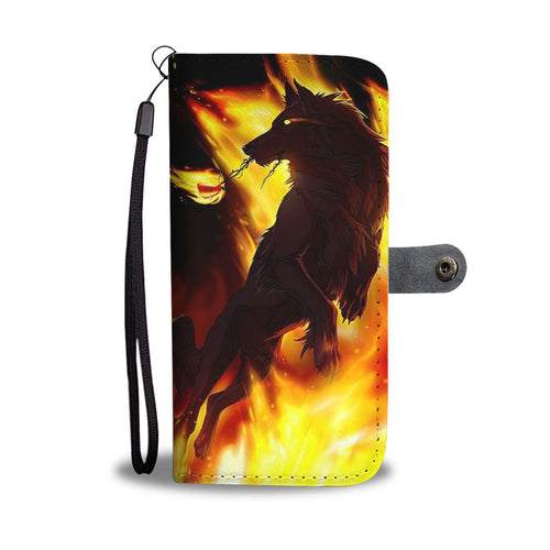 Fire Wolf Wallet Case