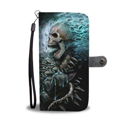 Blue Skull Wallet Case