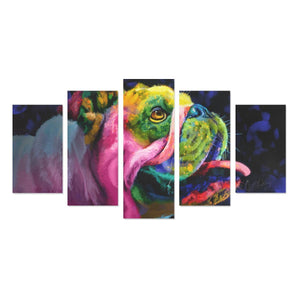 Bulldog Canvas Wall Art  5-Pieces