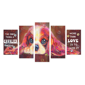 Cavalier King Charles Spaniel Canvas Wall Art  5-Pieces