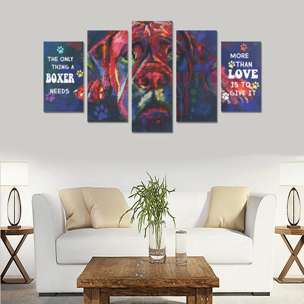 Boxer Canvas Wall Art  5-Pieces