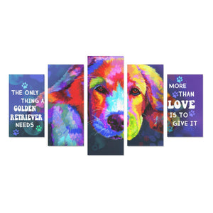 Golden Retriever Canvas Wall Art 5-Pieces