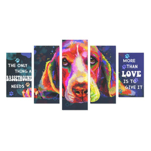 Basset Hound Canvas Wall Art  5-Pieces