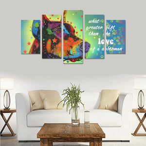 Dobermann Canvas Wall Art 5-Pieces