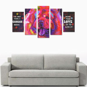 Chow Chow Canvas Wall Art 5-Pieces