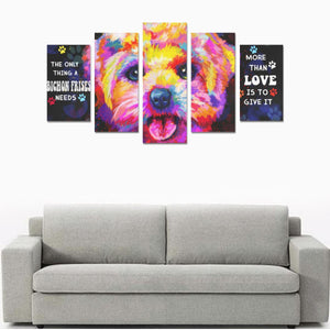 Bichon Frise Canvas Wall Art 5-Pieces