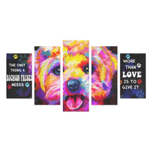 Bichon Frise Canvas Wall Art 5-Pieces
