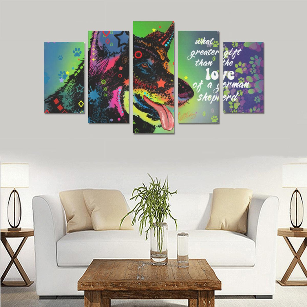 German Shepherd Canvas Wall Art 5-Pieces
