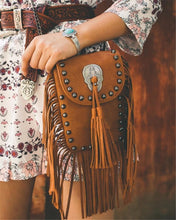 Load image into Gallery viewer, GOTHIC SKULL RIVETS TASSEL SHOULDER BAG
