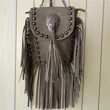 Load image into Gallery viewer, GOTHIC SKULL RIVETS TASSEL SHOULDER BAG